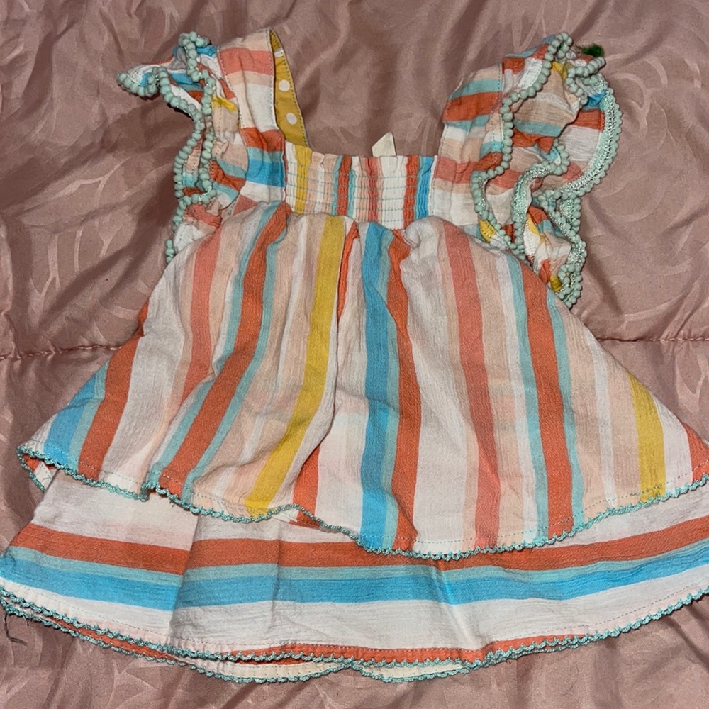 Matilda Jane Striped Pom Blouse Size 2